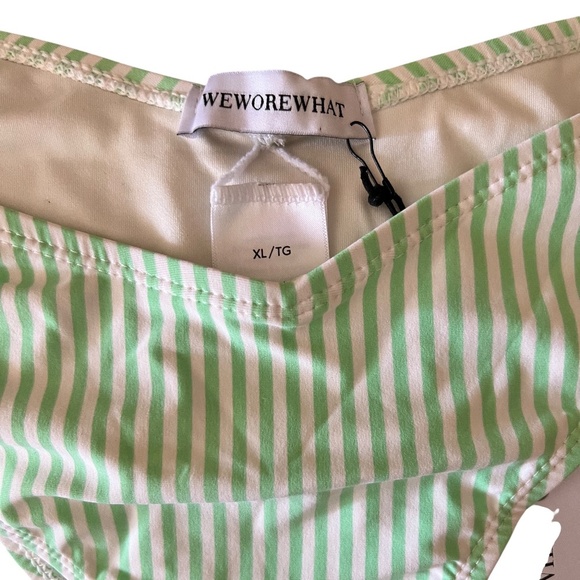 WEWOREWHAT Women's Delilah Vintage Striped Bikini Bottom Mint White XL NWT - Picture 6 of 7